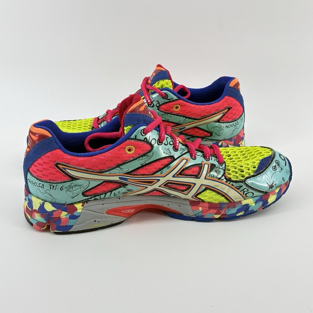 ASICS Gel Noosa Tri Mens 8.5 Multicolor Neon Triathlon Running Shoe (E9) - Picture 5 of 8